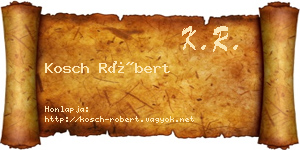 Kosch Róbert névjegykártya